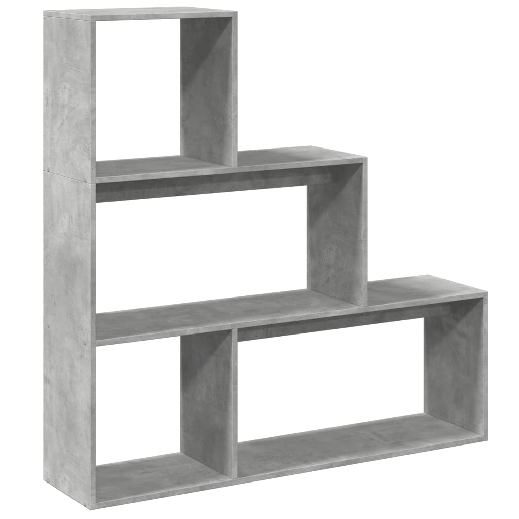 vidaXL Bibliothèque-séparateur de pièce à 3 niveaux gris béton 123x29x123 cm