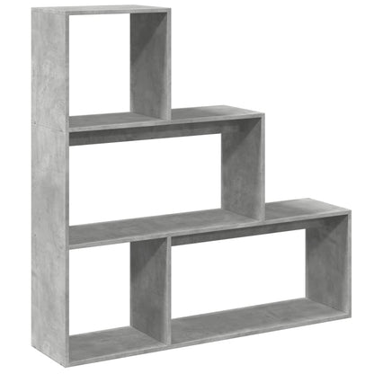 vidaXL Bibliothèque-séparateur de pièce à 3 niveaux gris béton 123x29x123 cm
