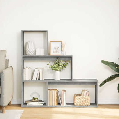 vidaXL Bibliothèque-séparateur de pièce à 3 niveaux gris béton 123x29x123 cm