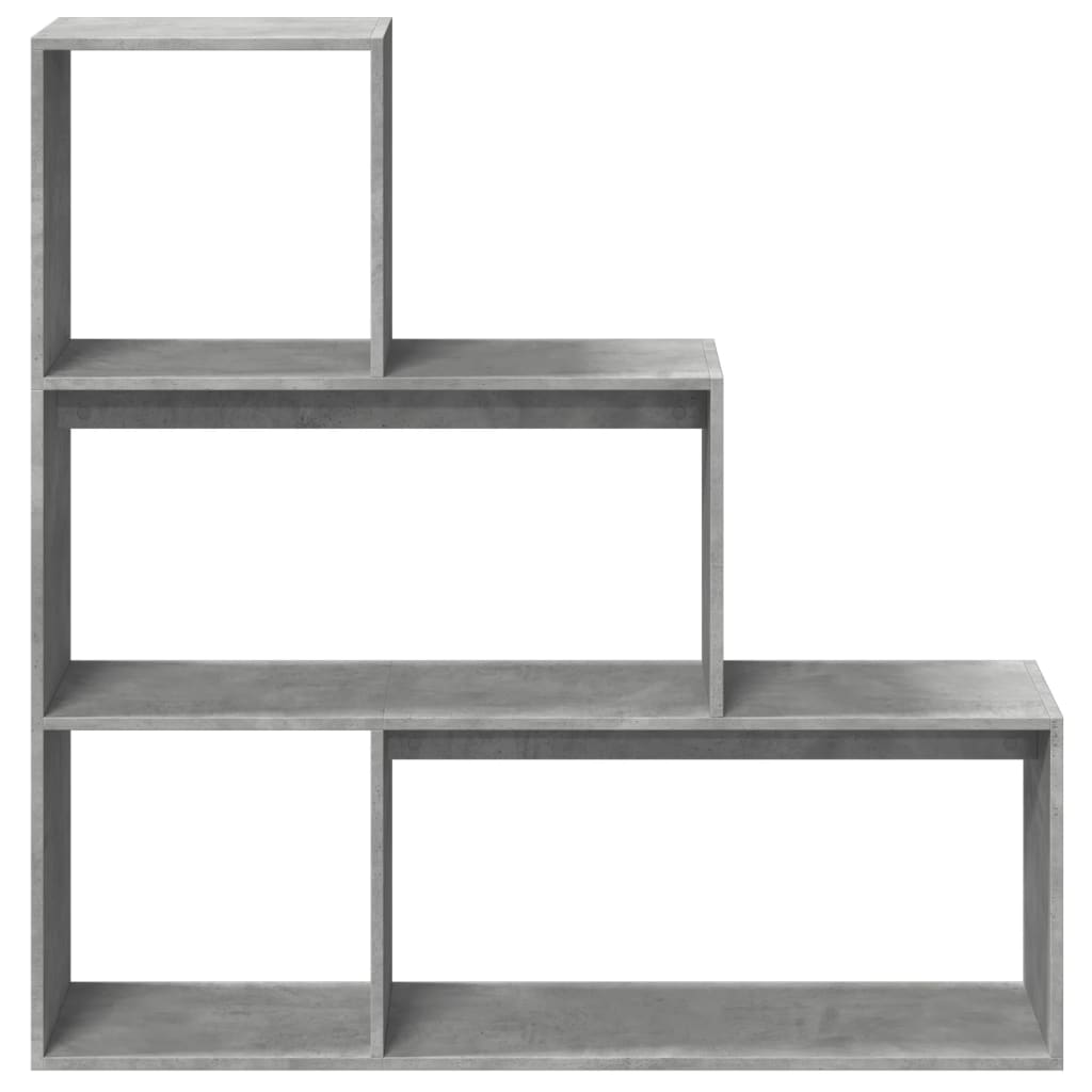 vidaXL Bibliothèque-séparateur de pièce à 3 niveaux gris béton 123x29x123 cm