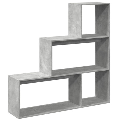 vidaXL Bibliothèque-séparateur de pièce à 3 niveaux gris béton 123x29x123 cm
