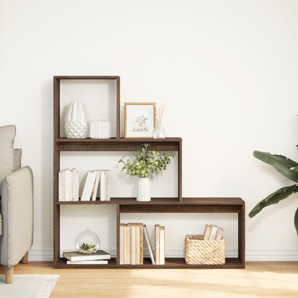vidaXL Étagère séparateur de pièce 3 niveaux Chêne marron 123x29x123 cm