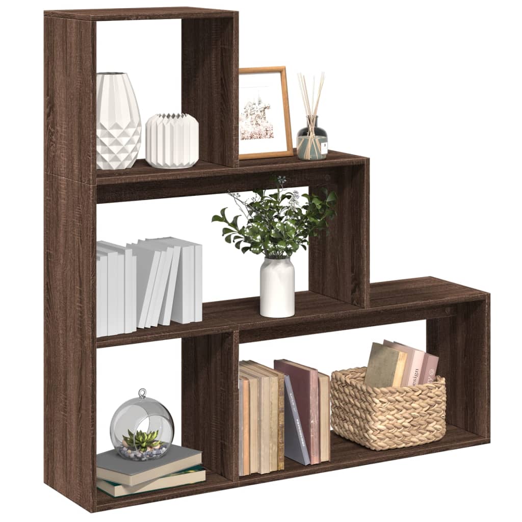 vidaXL Étagère séparateur de pièce 3 niveaux Chêne marron 123x29x123 cm