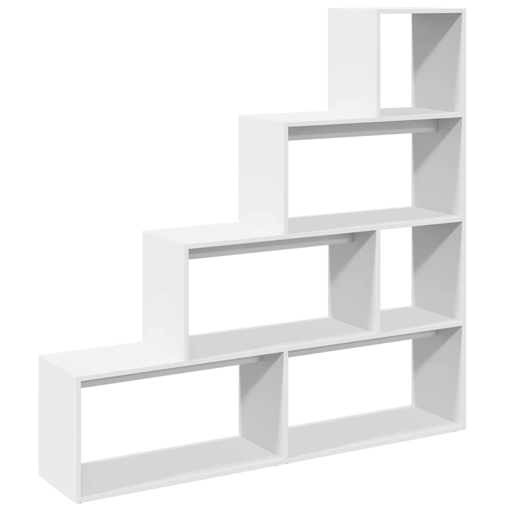 vidaXL Bibliothèque-séparateur de pièce 4 niveaux blanc 143,5x29x143,5 cm