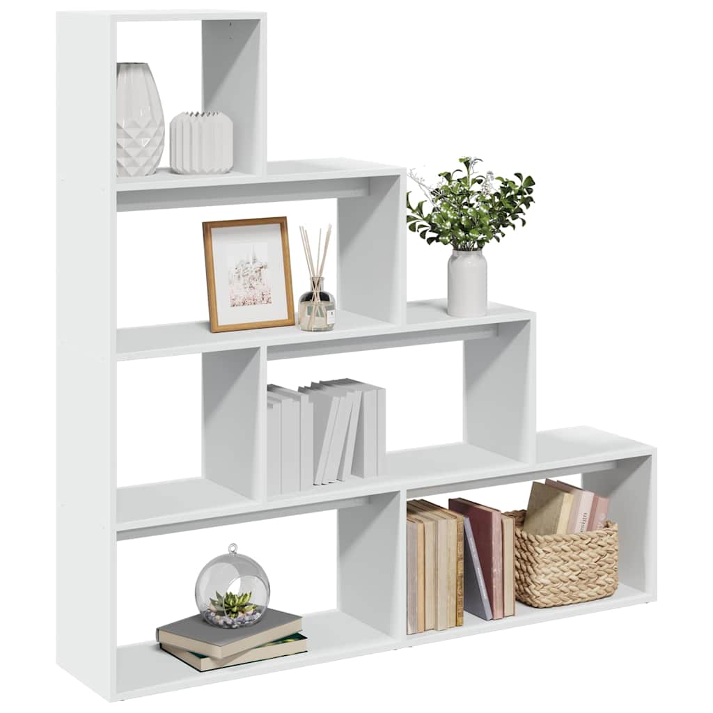 vidaXL Bibliothèque-séparateur de pièce 4 niveaux blanc 143,5x29x143,5 cm