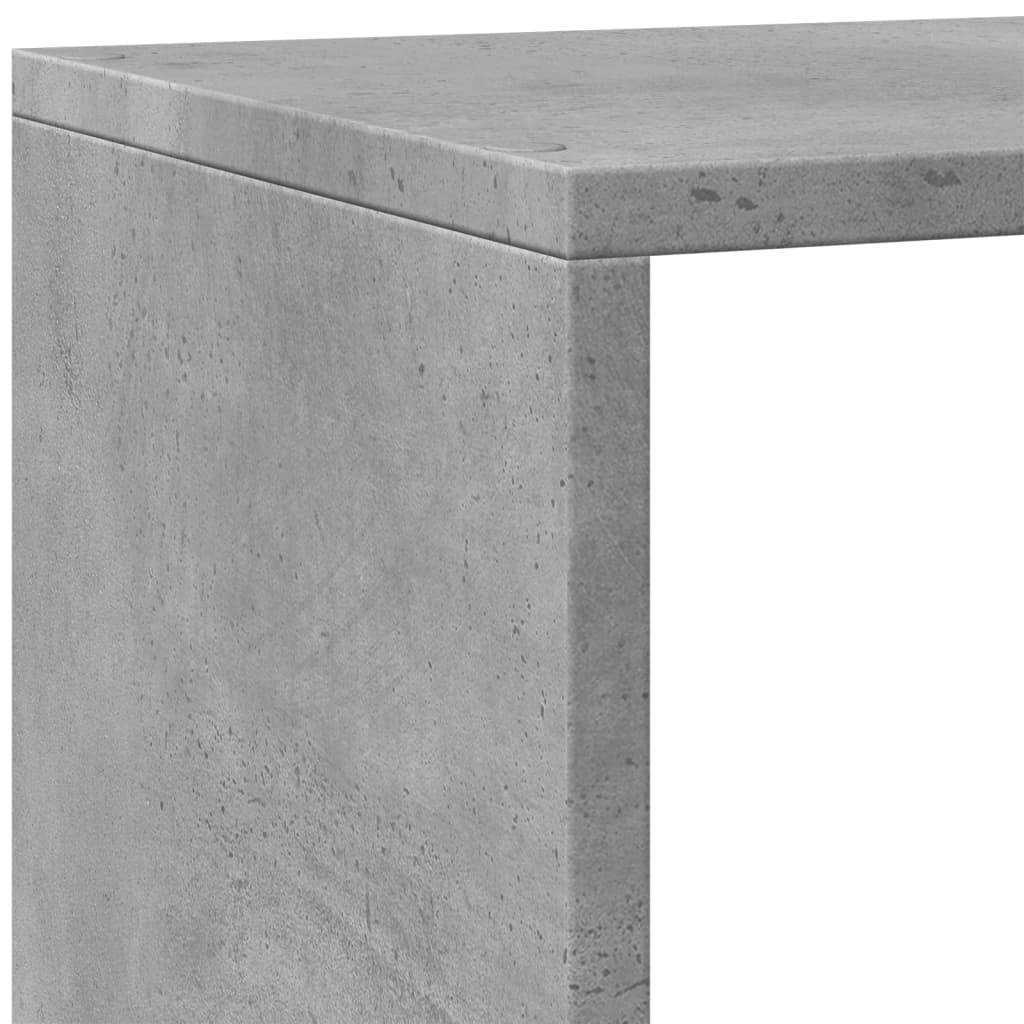 vidaXL Bibliothèque Étagère de Séparation 4 Niveaux Gris Ciment 143,5x29x143,5 cm