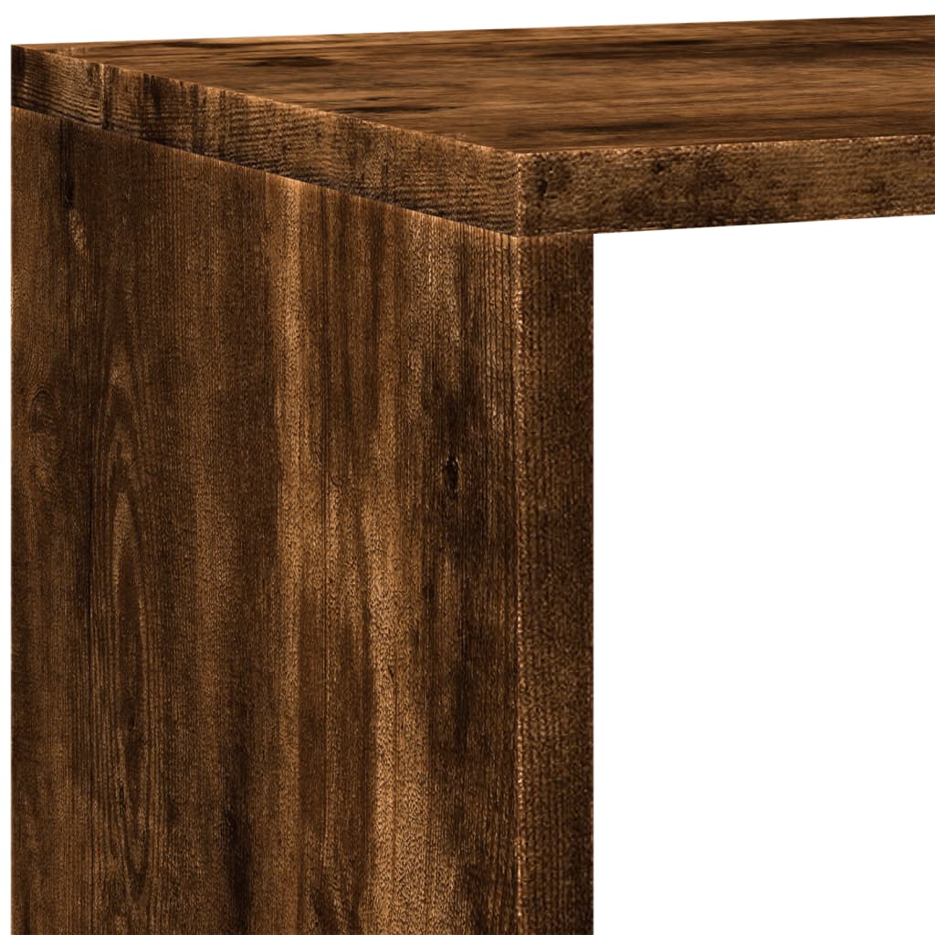 vidaXL Raumteiler-Bücherregal 4 Stufen Räuchereiche 143,5x29x143,5 cm