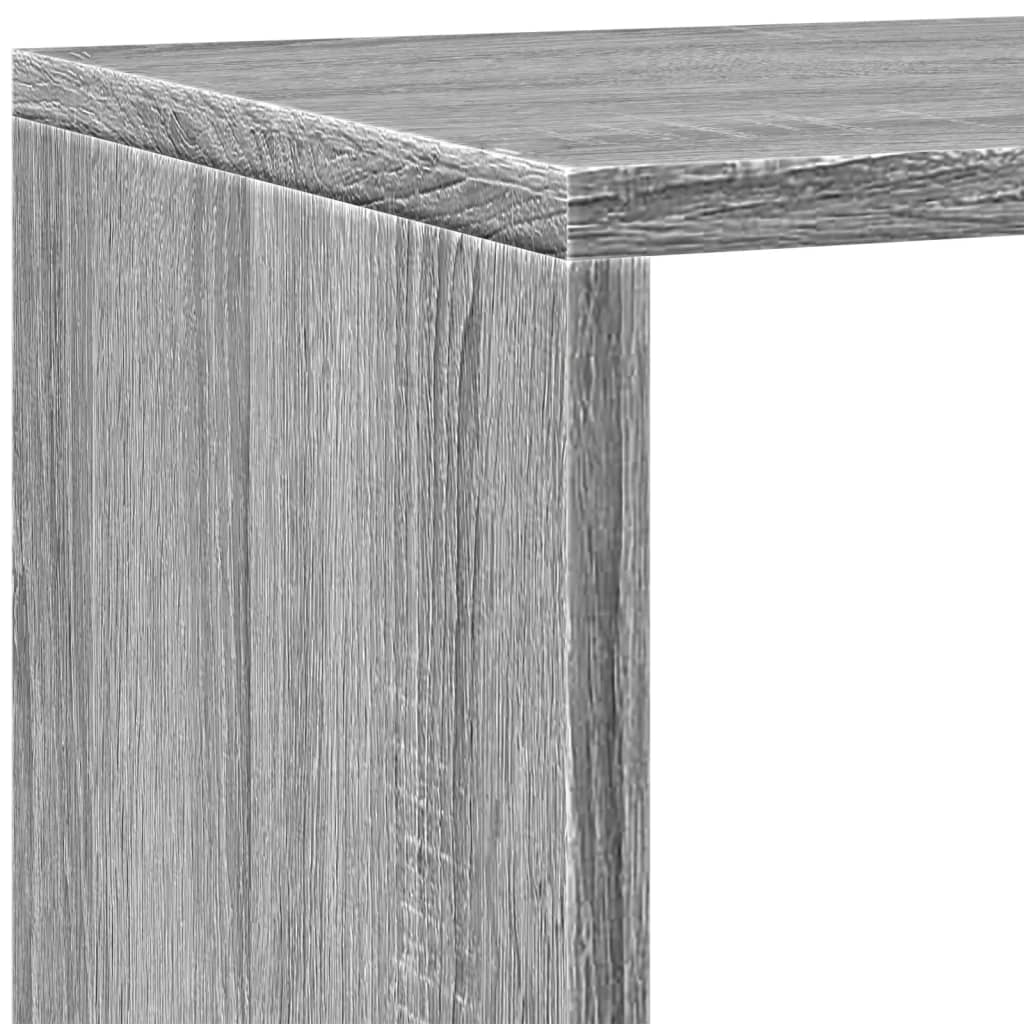 vidaXL Raumteiler-Bücherregal 4 Stufen Grau Sonoma 143,5x29x143,5 cm