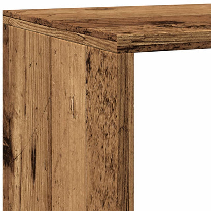 vidaXL Raumteiler-Bücherregal 4 Stufen Altholz-Optik 143,5x29x143,5 cm