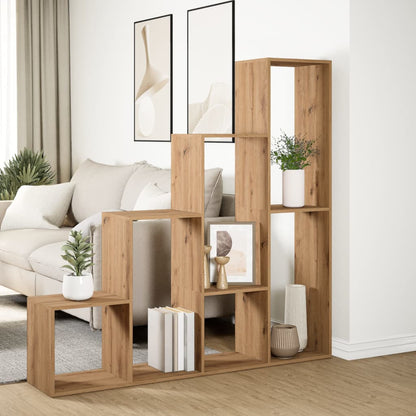 vidaXL Raumteiler-Bücherregal 4 Stufen Artisan-Eiche 143,5x29x143,5 cm