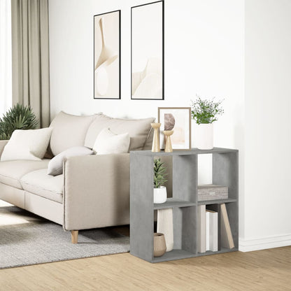 vidaXL Bibliothèque-séparateur de pièce gris béton 69,5x29x69,5 cm en bois d'ingénierie