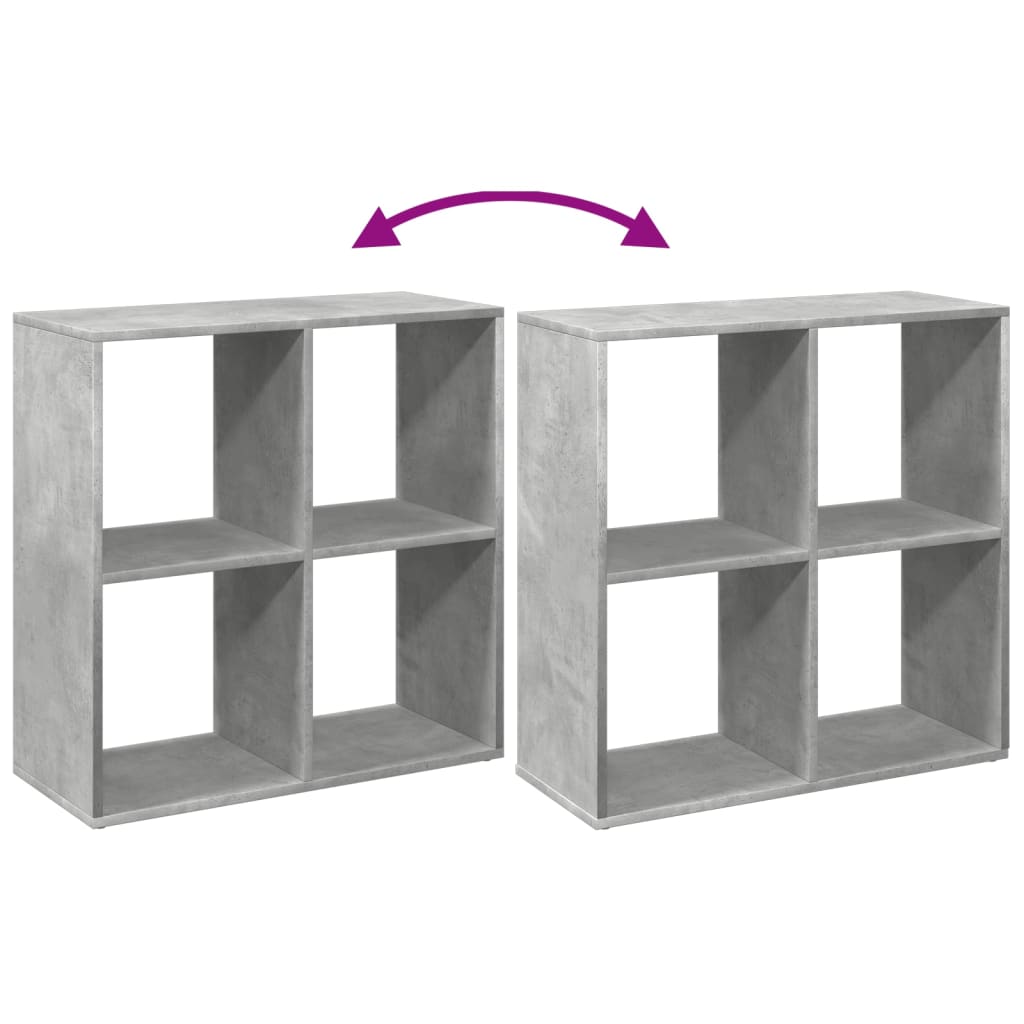 vidaXL Bibliothèque-séparateur de pièce gris béton 69,5x29x69,5 cm en bois d'ingénierie