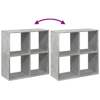 vidaXL Bibliothèque-séparateur de pièce gris béton 69,5x29x69,5 cm en bois d'ingénierie