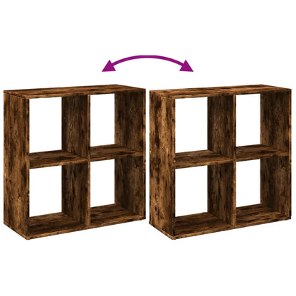 vidaXL Raumteiler-Bücherregal Räuchereiche 69,5x29x69,5 cm