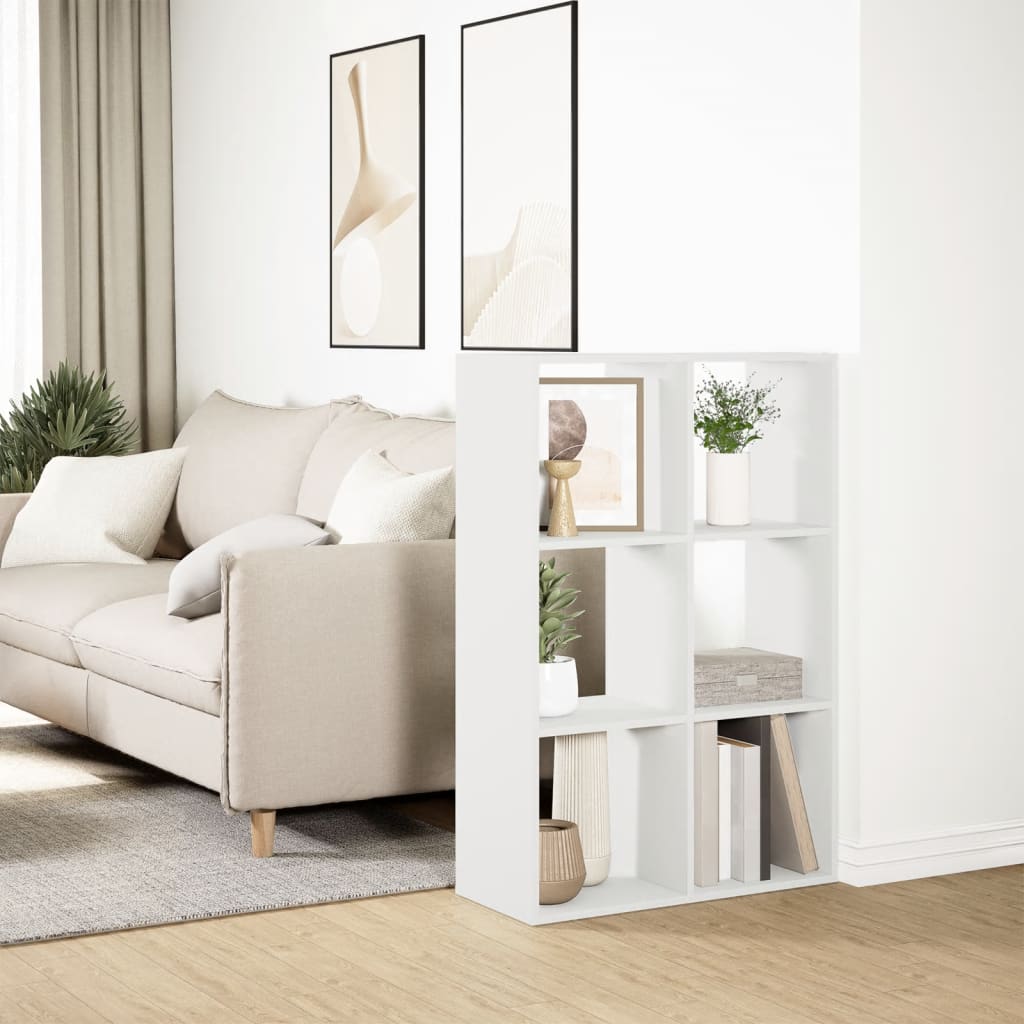 vidaXL Étagère de séparation de pièce Blanc 69,5x29x103,5 cm Bois d'ingénierie