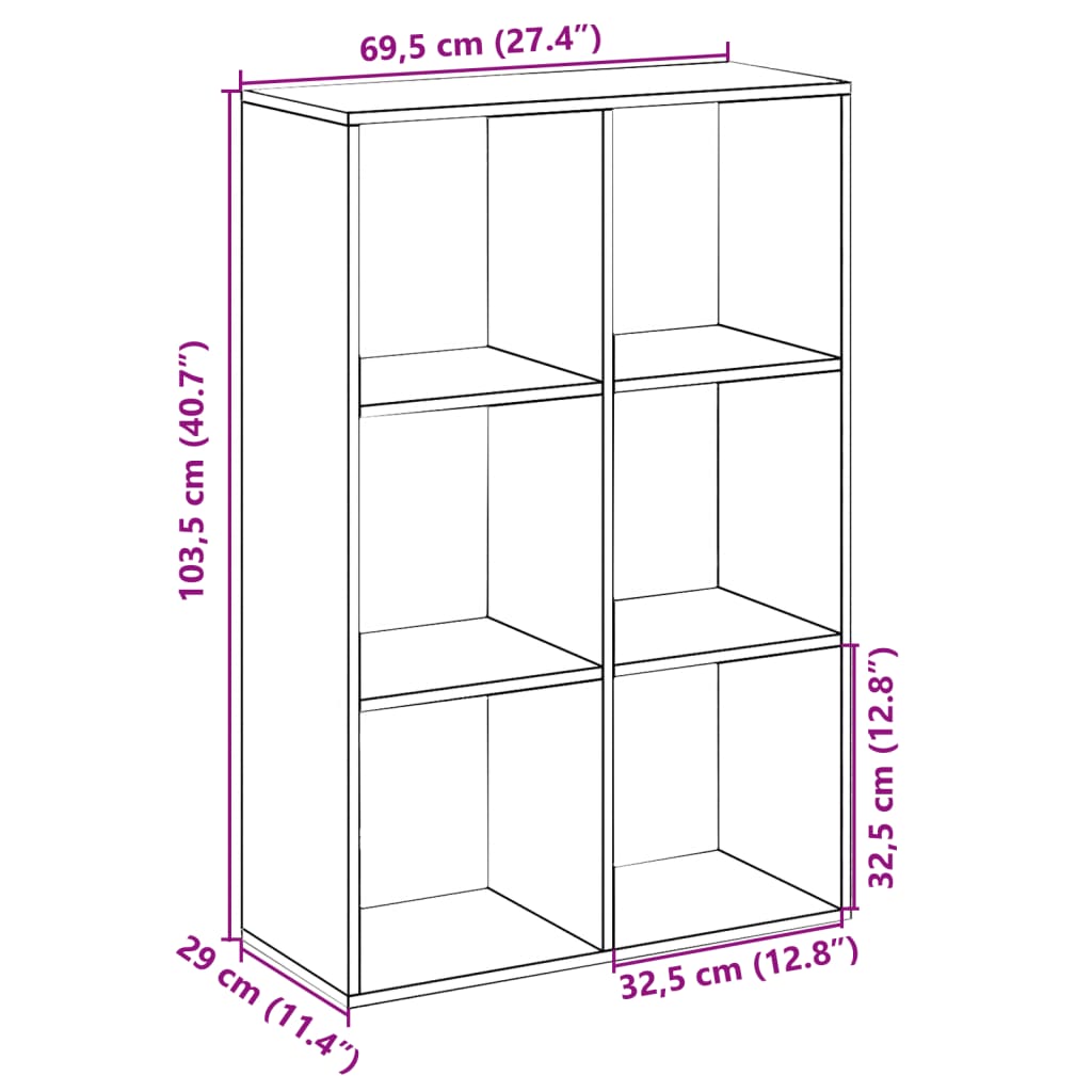 vidaXL Étagère de séparation de pièce Blanc 69,5x29x103,5 cm Bois d'ingénierie