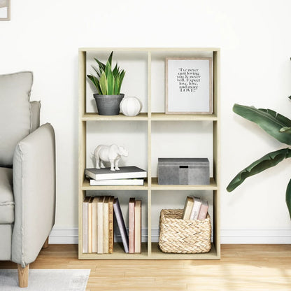 vidaXL Raumteiler-Bücherregal Sonoma-Eiche 69,5x29x103,5 cm