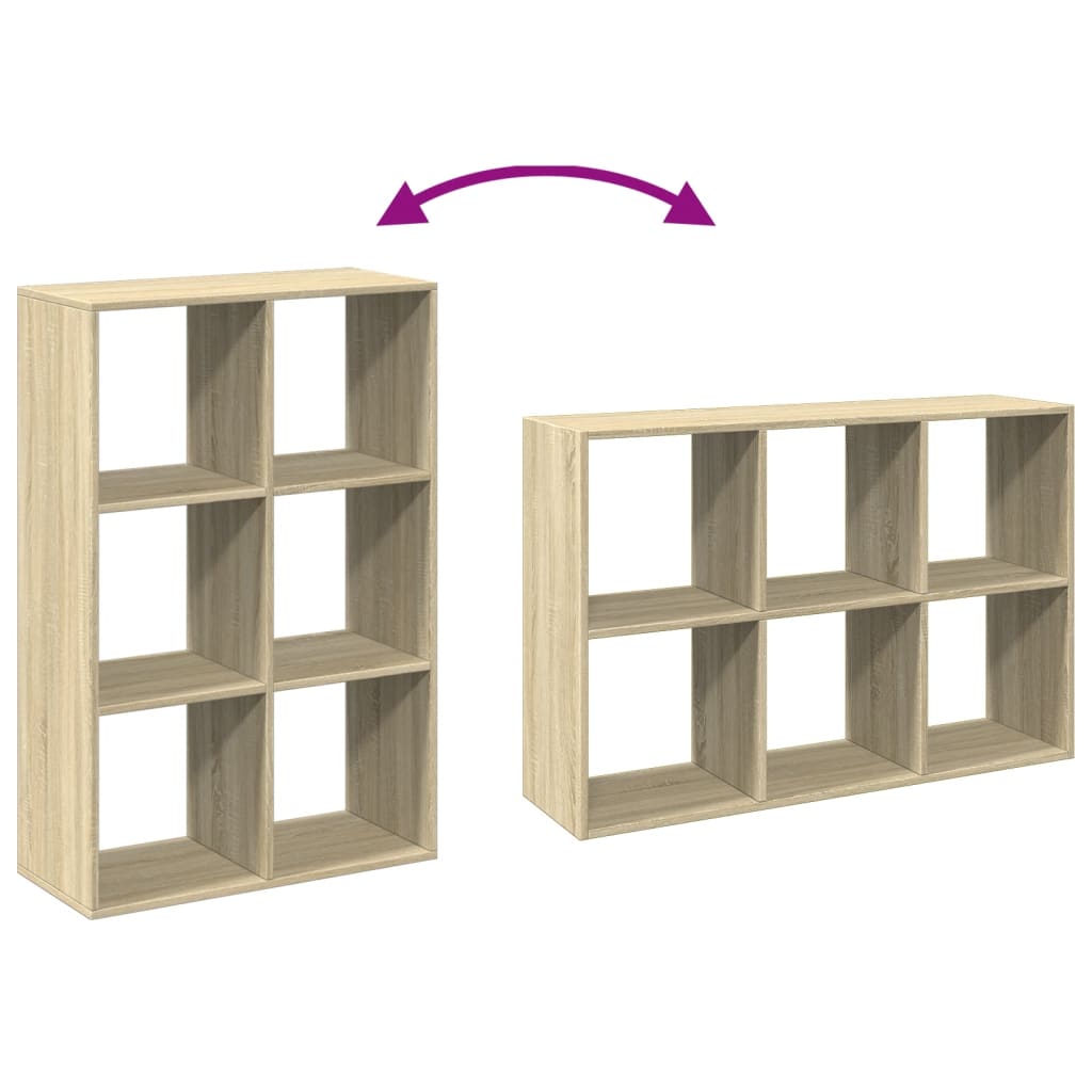 vidaXL Raumteiler-Bücherregal Sonoma-Eiche 69,5x29x103,5 cm