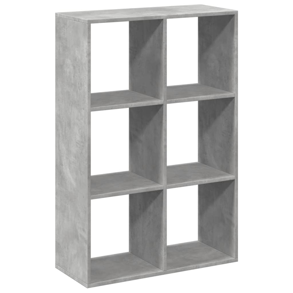 vidaXL Raumteiler-Bücherregal Betongrau 69,5x29x103,5 cm Holzwerkstoff