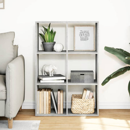 vidaXL Raumteiler-Bücherregal Betongrau 69,5x29x103,5 cm Holzwerkstoff
