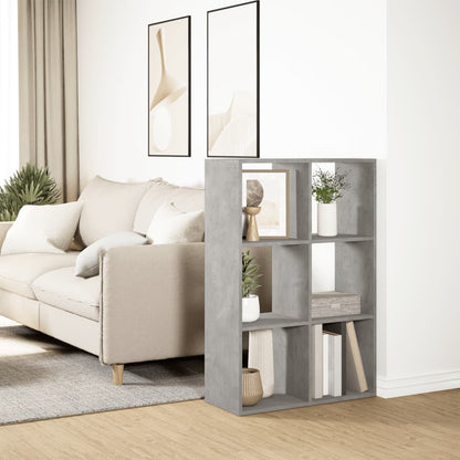 vidaXL Raumteiler-Bücherregal Betongrau 69,5x29x103,5 cm Holzwerkstoff
