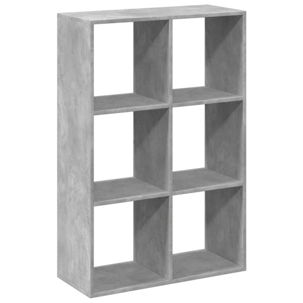 vidaXL Raumteiler-Bücherregal Betongrau 69,5x29x103,5 cm Holzwerkstoff