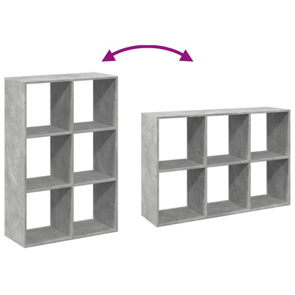 vidaXL Raumteiler-Bücherregal Betongrau 69,5x29x103,5 cm Holzwerkstoff