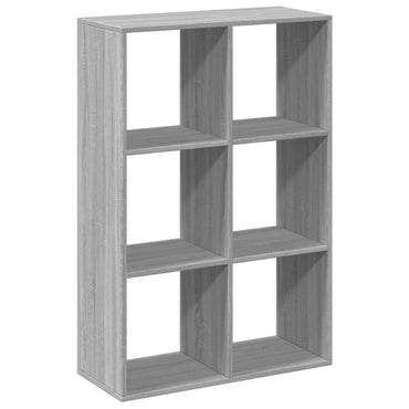vidaXL Raumteiler-Bücherregal Grau Sonoma 69,5x29x103,5 cm