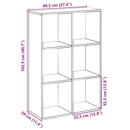 vidaXL Raumteiler-Bücherregal Artisan-Eiche 69,5x29x103,5 cm
