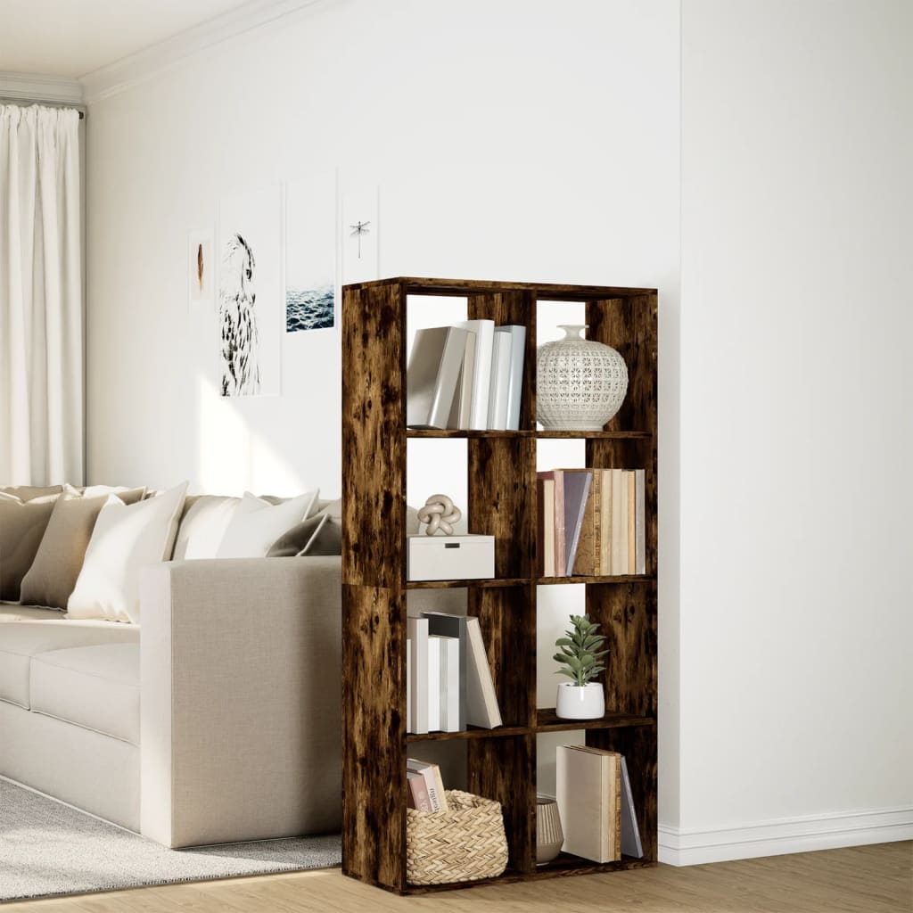 vidaXL Raumteiler-Bücherregal Räuchereiche 69,5x29x137,5 cm