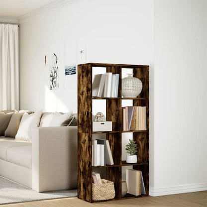 vidaXL Raumteiler-Bücherregal Räuchereiche 69,5x29x137,5 cm