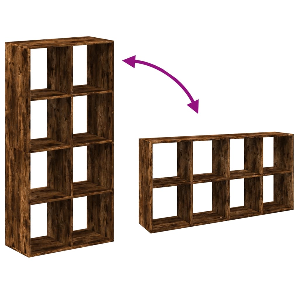 vidaXL Raumteiler-Bücherregal Räuchereiche 69,5x29x137,5 cm