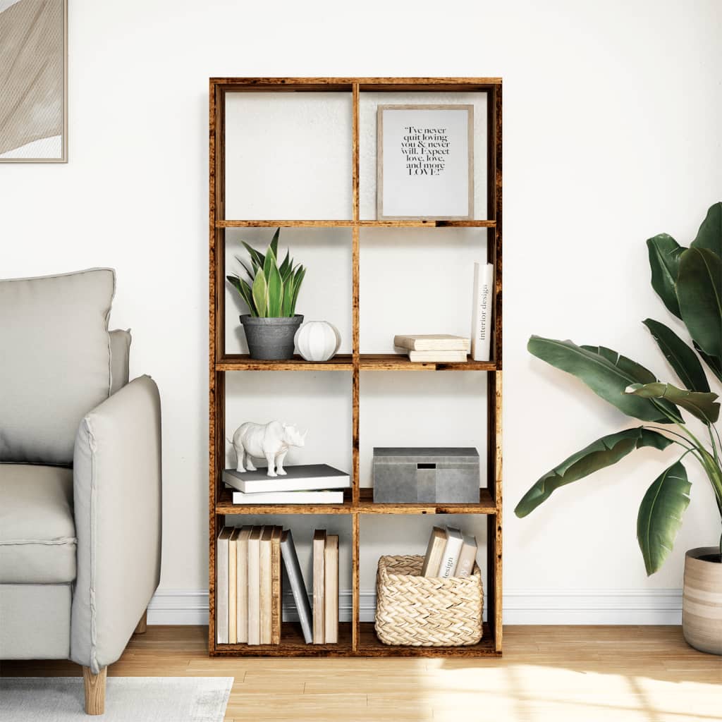 vidaXL Raumteiler-Bücherregal Altholz-Optik 69,5x29x137,5 cm