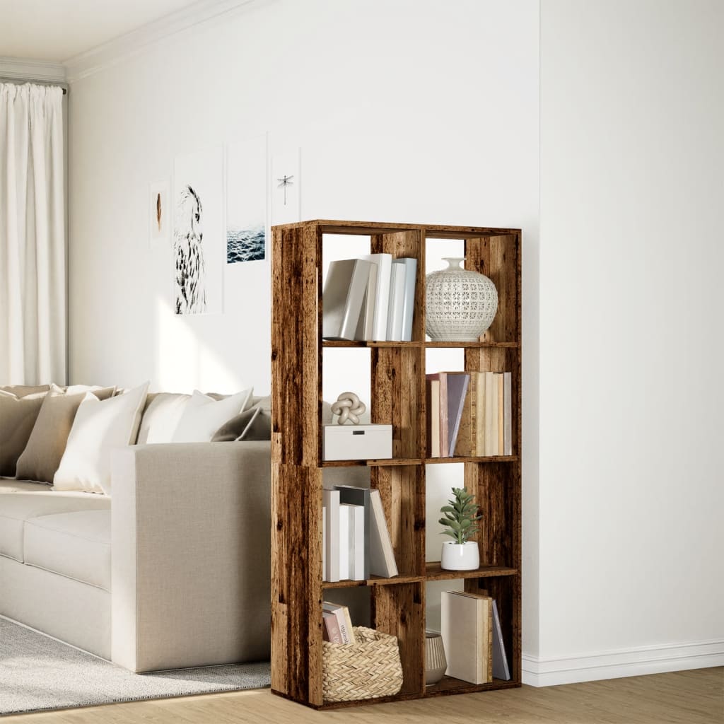 vidaXL Raumteiler-Bücherregal Altholz-Optik 69,5x29x137,5 cm