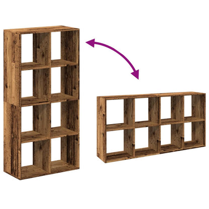 vidaXL Raumteiler-Bücherregal Altholz-Optik 69,5x29x137,5 cm