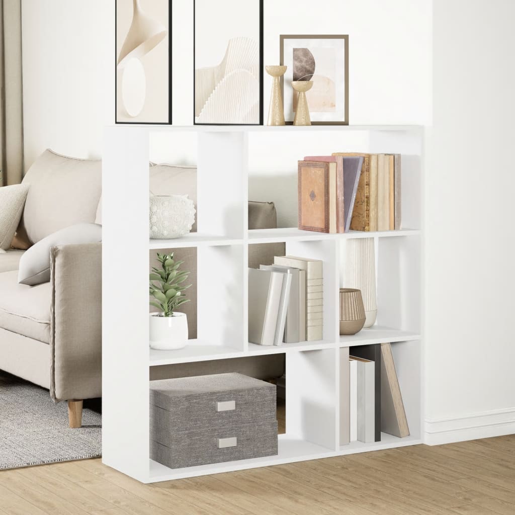 vidaXL Raumteiler-Bücherregal Weiß 102x29x103,5 cm Holzwerkstoff