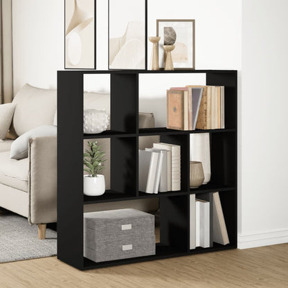 vidaXL Raumteiler-Bücherregal Schwarz 102x29x103,5 cm Holzwerkstoff