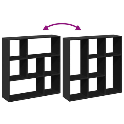 vidaXL Raumteiler-Bücherregal Schwarz 102x29x103,5 cm Holzwerkstoff