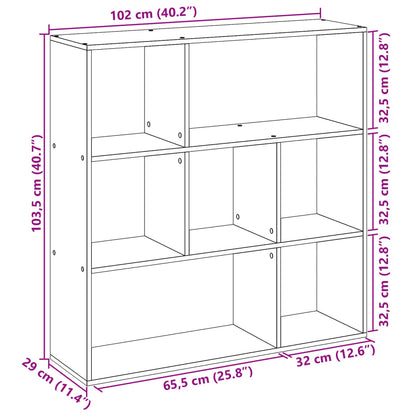 vidaXL Raumteiler-Bücherregal Schwarz 102x29x103,5 cm Holzwerkstoff