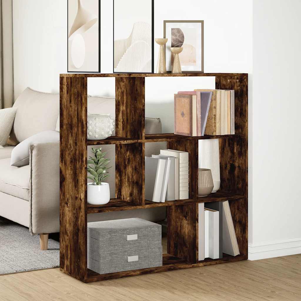 vidaXL Bibliothèque/Séparateur de pièce Chêne fumé 102x29x103,5 cm