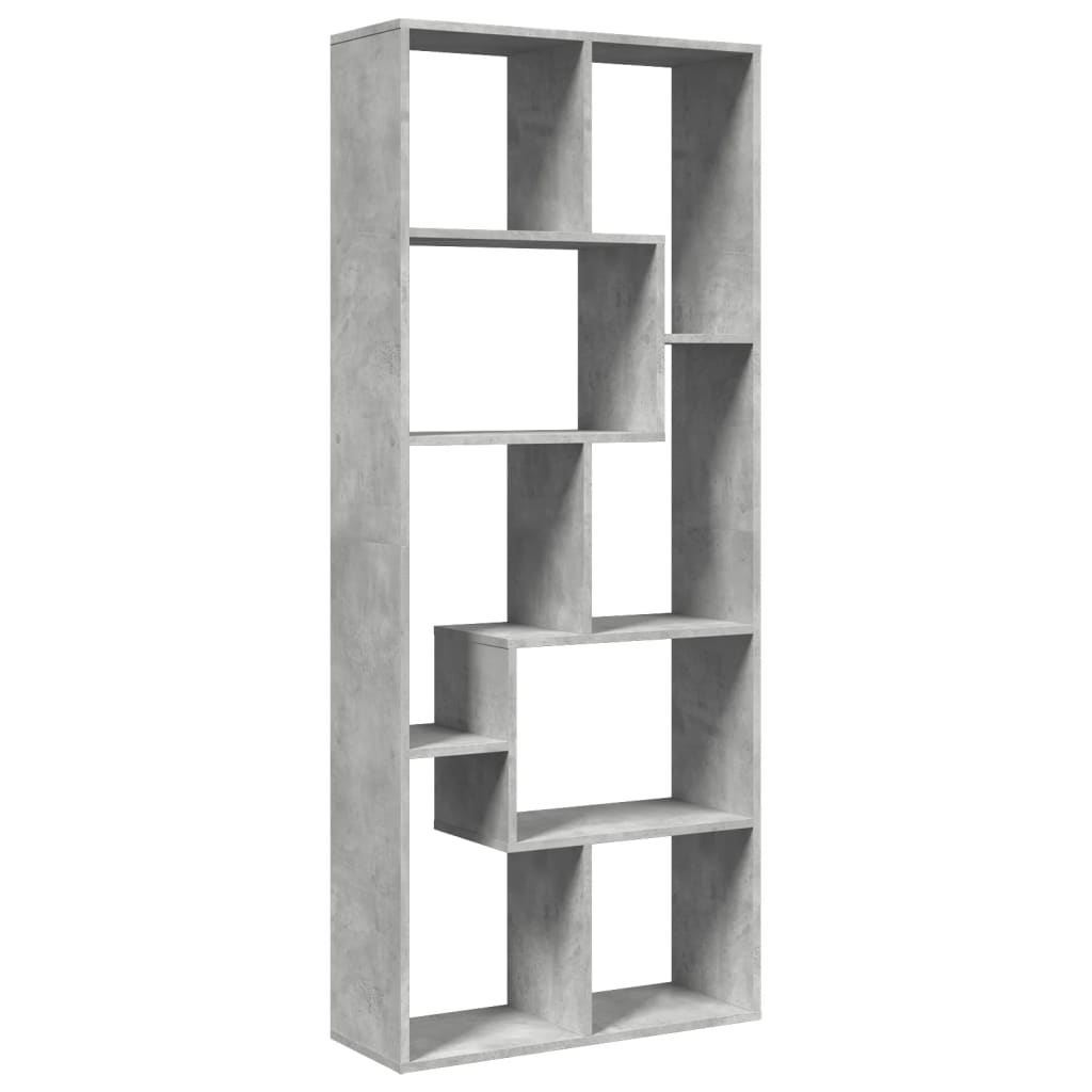 vidaXL Bibliothèque étagère de séparation Gris béton 67x25x161,5 cm Bois d'ingénierie
