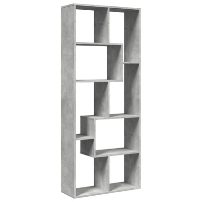 vidaXL Bibliothèque étagère de séparation Gris béton 67x25x161,5 cm Bois d'ingénierie