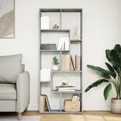 vidaXL Bibliothèque étagère de séparation Gris béton 67x25x161,5 cm Bois d'ingénierie