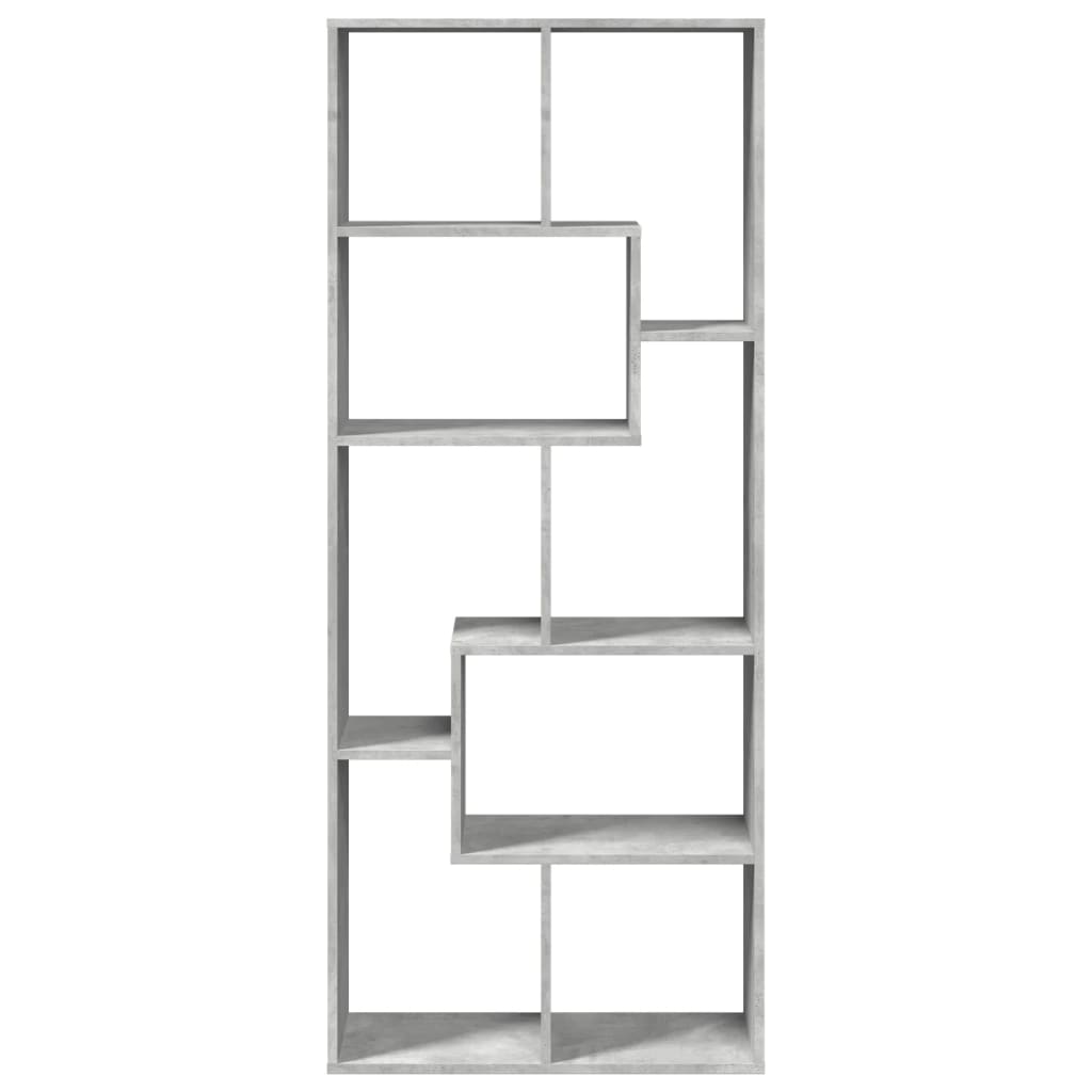 vidaXL Bibliothèque étagère de séparation Gris béton 67x25x161,5 cm Bois d'ingénierie