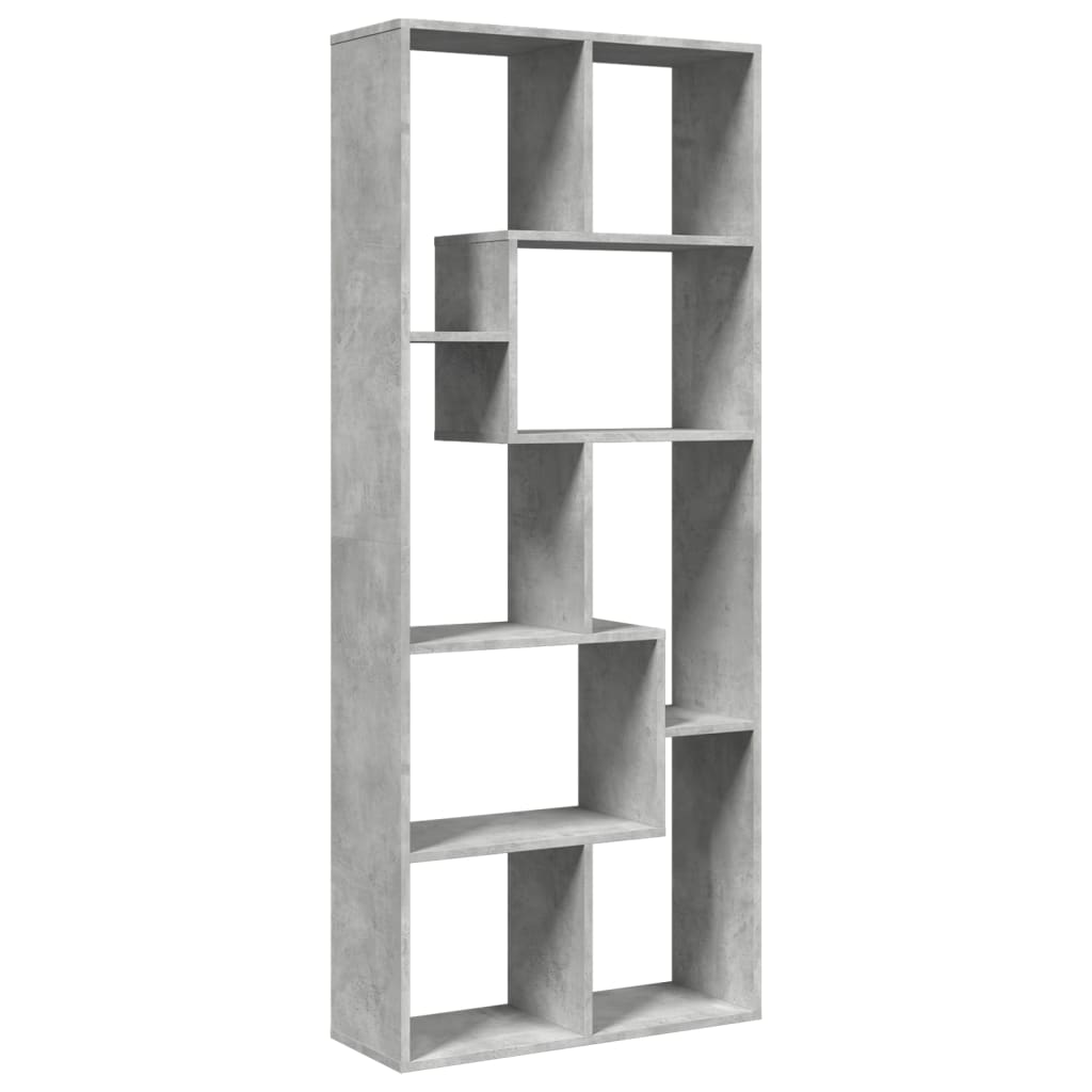 vidaXL Bibliothèque étagère de séparation Gris béton 67x25x161,5 cm Bois d'ingénierie