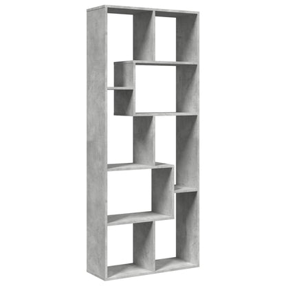vidaXL Bibliothèque étagère de séparation Gris béton 67x25x161,5 cm Bois d'ingénierie
