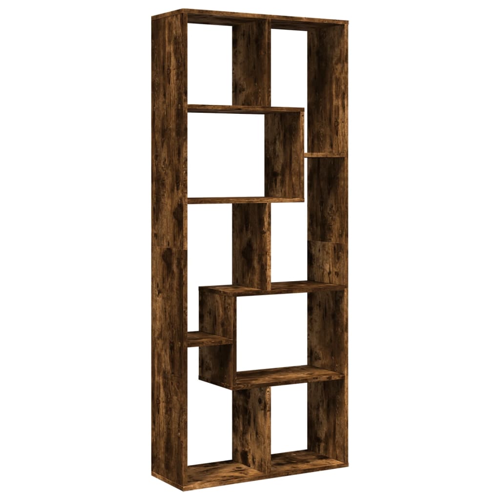 vidaXL Bibliothèque-séparateur Chêne fumé 67x25x161,5cm Bois d'ingénierie