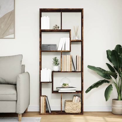 vidaXL Bibliothèque-séparateur Chêne fumé 67x25x161,5cm Bois d'ingénierie