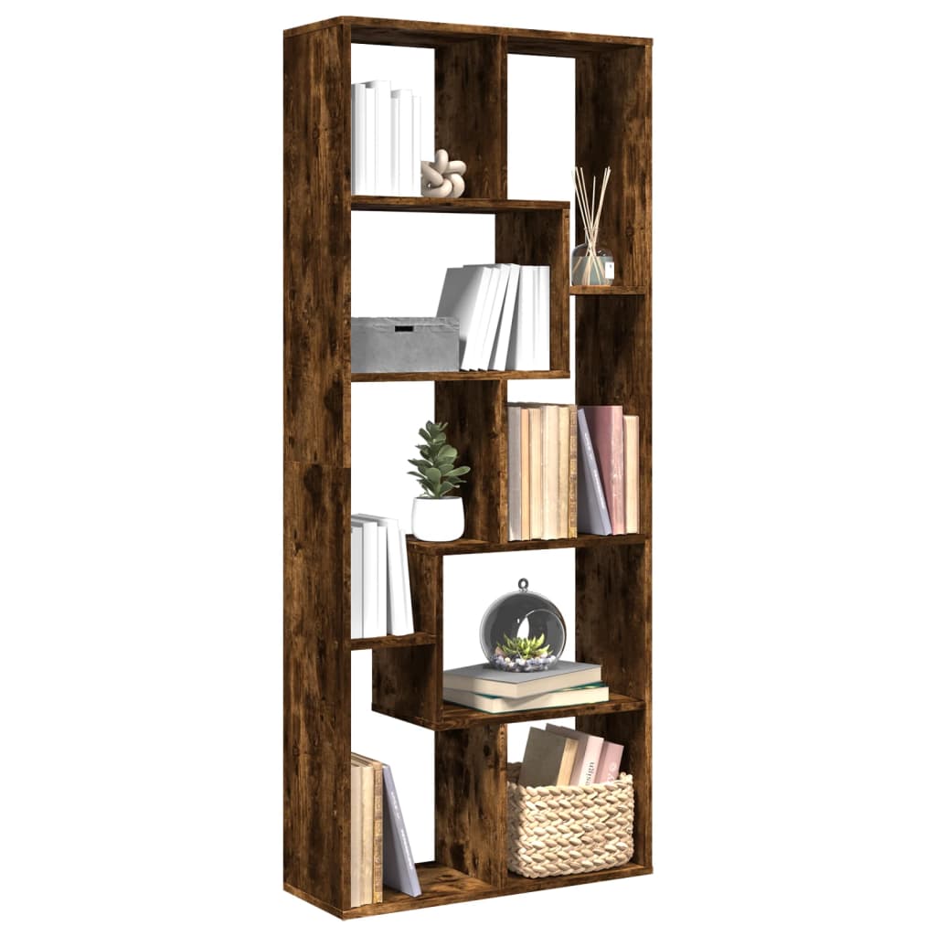 vidaXL Bibliothèque-séparateur Chêne fumé 67x25x161,5cm Bois d'ingénierie