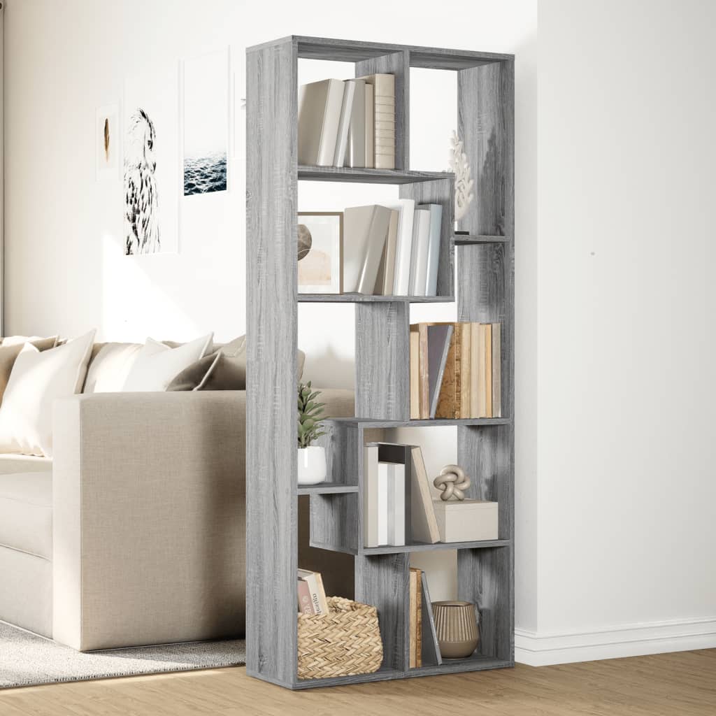 vidaXL Étagère de séparation de pièce gris Sonoma 67x25x161,5 cm, bois d'ingénierie